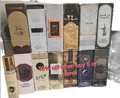 (B) Perfume Oil 10ml buy 5 or more get 10% off