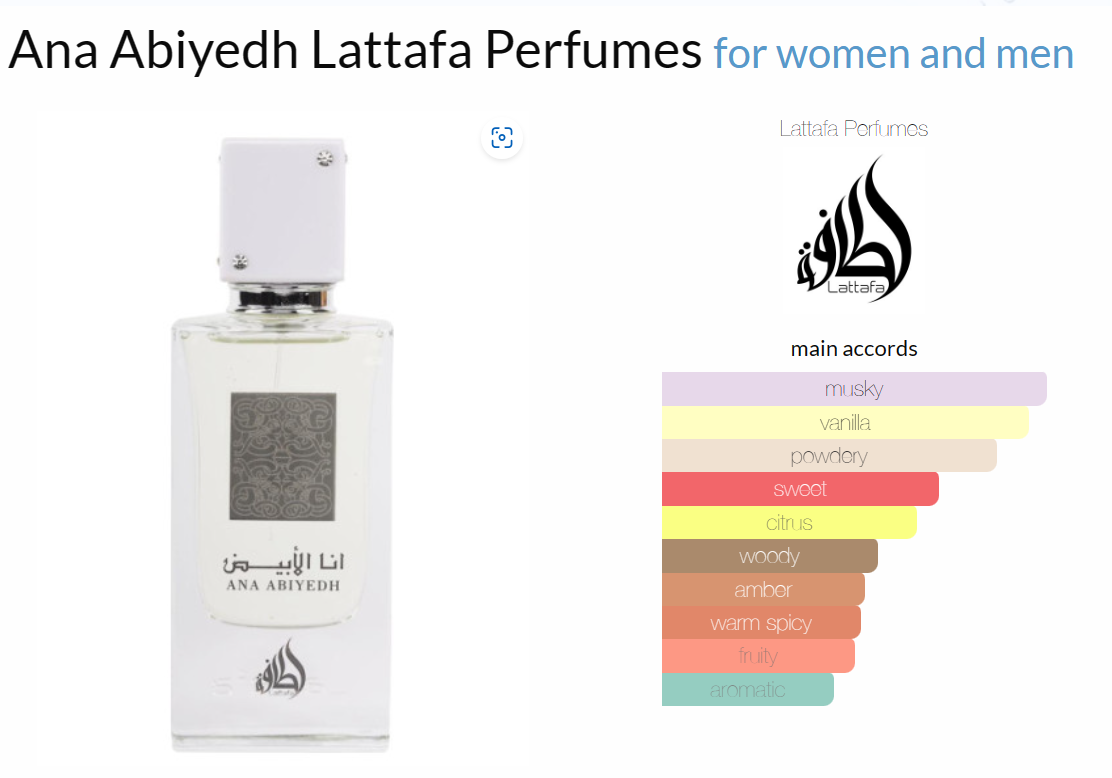 Ana Abiyedh by Lattafa perfumes for Men and Woman